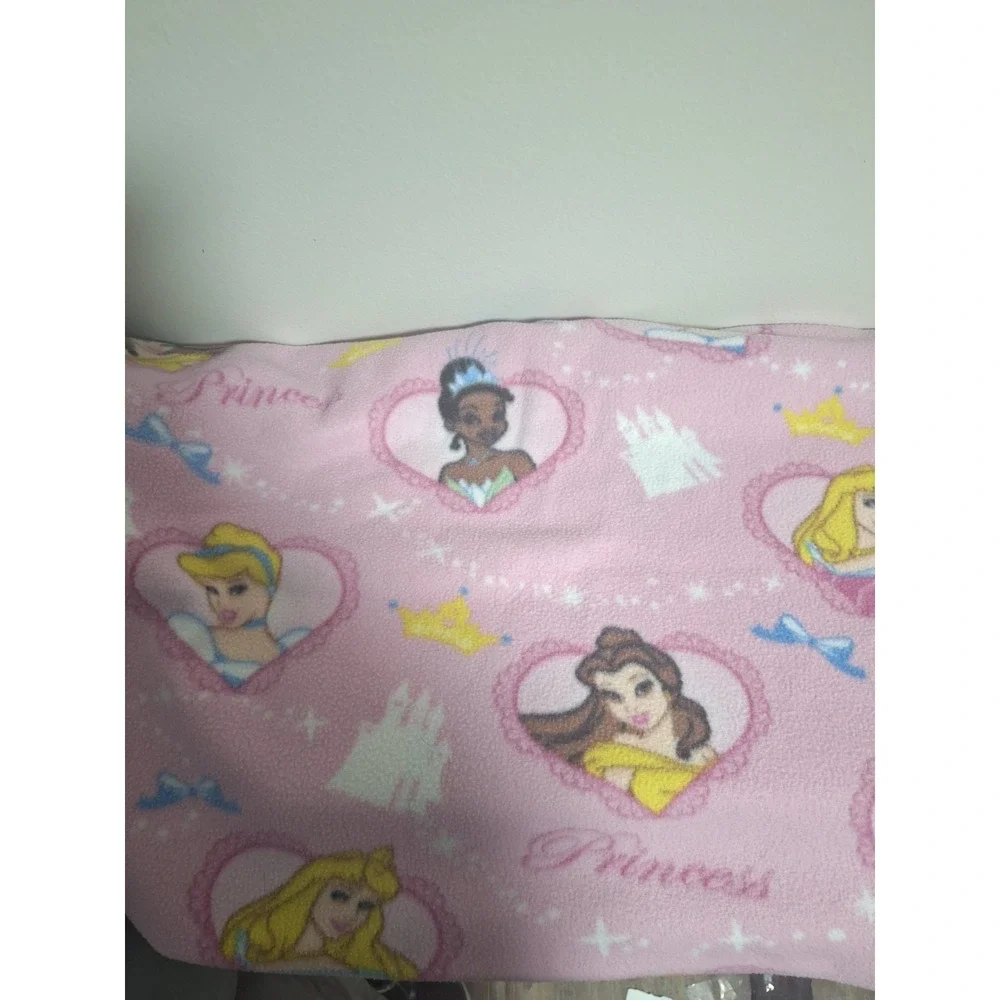Disney Princess Fleece Throw Blanket Toddler Girls Pink Tiana Belle Cinderella